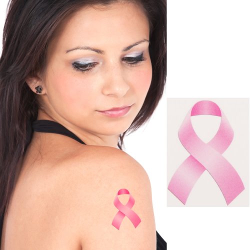Suddora Pink Ribbon Tattoos 100 Pack