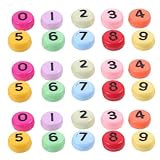 NUSITOU Cuentas Numéricas Acrílicas Planas para Hacer Pulseras y Collares, Color Base Negra, Tamaño Pequeño, Paquete de 100 Unidades para Manualidades y Accesorios de Bricolaje