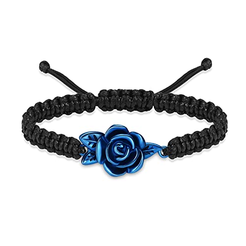 Imrsanl Rose Flower Urn Bracelet for Ashes Cremation Bracelet Ashes Holder Bangle Rope Ashes Bracelet for Women Girls - Main Image