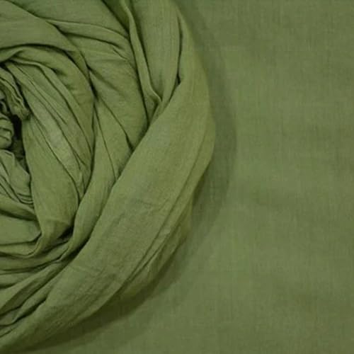 Image of Plain Mulmul Soft Cotton Fabric | Lightweight Breathable Mulmul Cloth | Super Quality Natural Cotton Fabric for Kurta, Dress, Dupatta, Lining & Craft Use (Turtle Green, 1 Meter)