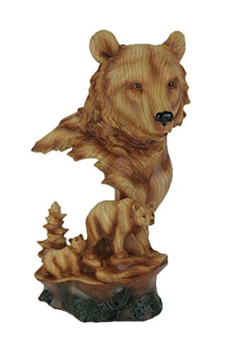 Estatua Decorativa Cabeza de Oso Tallada