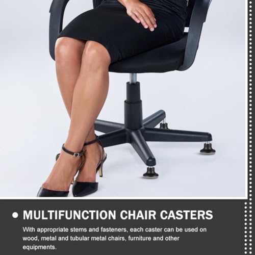 Roulettes fixes chaise de bureau USHOBE PU métal pieds stables remplacement robuste