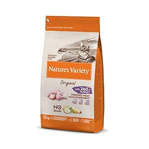 Nature’s Variety Original No Grain, Pienso para Gatos Adultos Esterilizados, Sin cereales, con Pavo deshuesado, 1,25kg