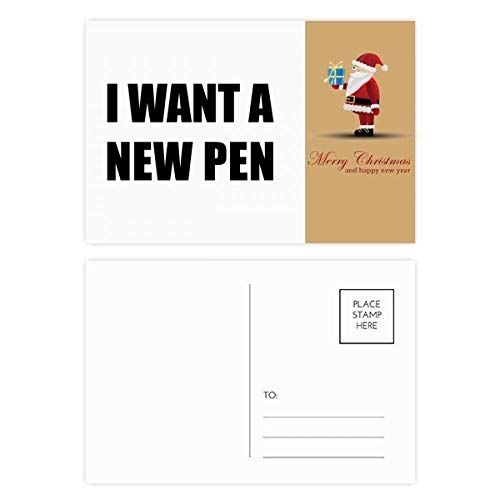 Cartes postales I Want A New Pen Père Noël lot de 20 pour vœux de fin d'année