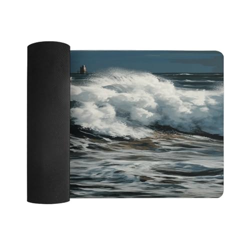 Alfombrilla de escritorio Sea Waves de goma, grande, rectangular miniatura 3