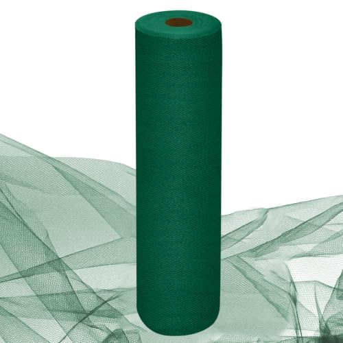 Image of IONTACH Hunter Green Tulle Fabric 54 Inch X 10 Yards Tulle Roll | Sheer Tulle Fabric Bolt for Tutus, Table Skirts, Wedding Backdrops, Ceiling Decor, Baby Showers & Crafts