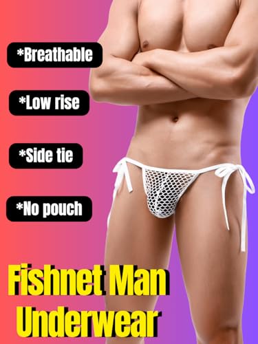 Kaei&Shi Mens Thongs Underwear Sexy,Male Mesh Fishnet Panties,Self Tie Underwear Lingerie2