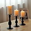 Matte Black Pillar Candle Holders Set of 3-10", 8", 6”H Candlestick Candle Holders Stand, Home Coffee Table Decor Decorations Centerpiece for Dining/Living Room