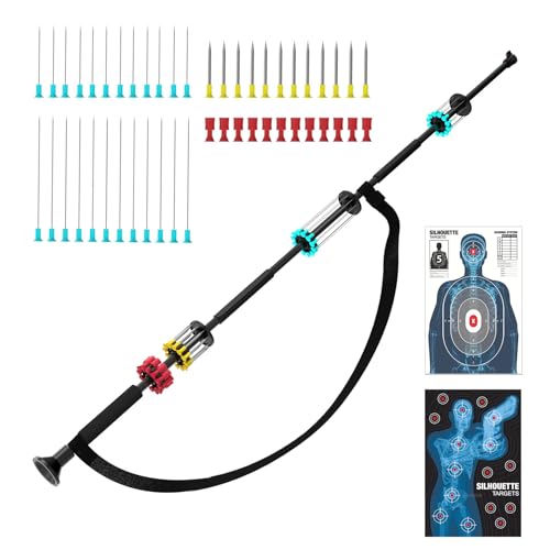 Hbpanan .40 Caliber Blow Dart Gun for Adults - 36 Blowgun Kit with 12 Long/Mid/Short Darts 2 Oversized Targets Optic Sight Sling & Tactical Grip | All Aluminum Blow Gun