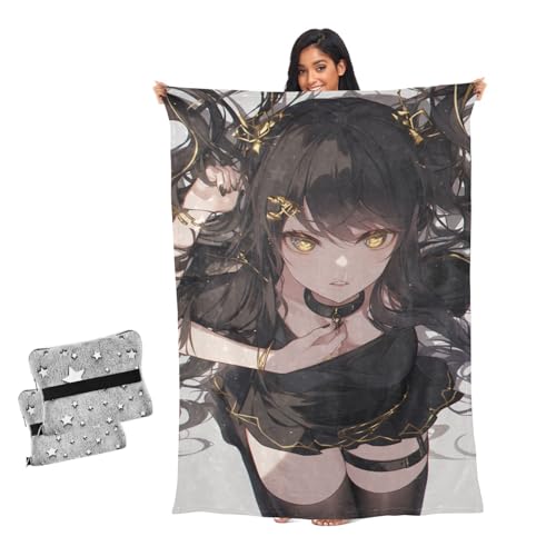 Manta de anime negro y dorado para sofá de salón 2