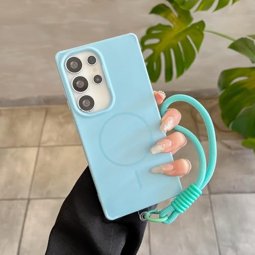 Étui de téléphone en silicone magnétique Samsung S24 Plus bleu antichoc