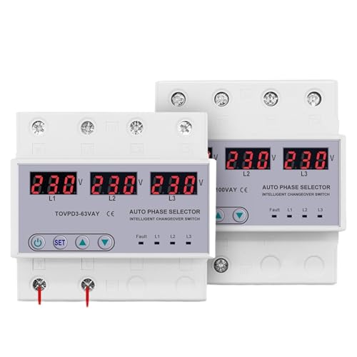 Sélecteur de phase triphasé pour tableau électrique de maison connectée 63A