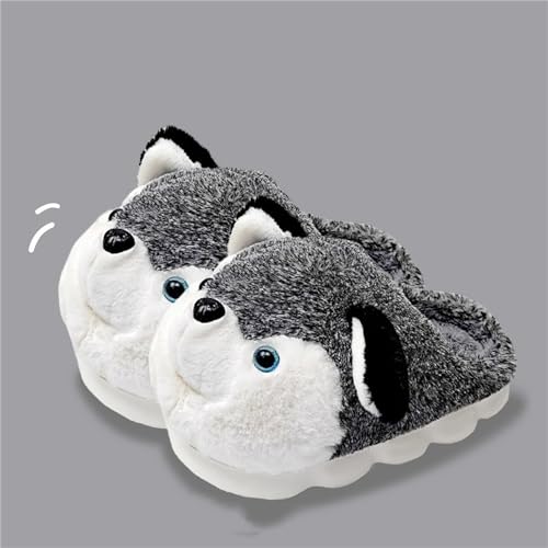 Cute Women's Cartoon Animal Dog Slippers - Warm & Furry, Perfect for Winter & Home3