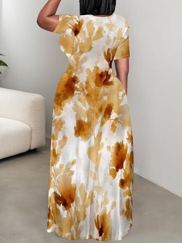 Image of Plus Size Maxi Dresses for Curvy Women T-Shirt Summer Sun Dresses Loose Fit