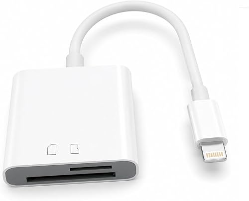 Lightning SD Card Reader Adapter Compatible for iPhone iPad SD/TF Memory