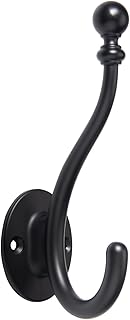 TUNNY Towel Hooks - 5 Pack Matte Black Coat Hook Robe Hooks Decorative W...