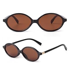 Black Oval Frame/Brown Lens