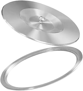 DOITOOL Stainless Steel Waste Container Lid with Trash Grommet Built-in Countertop Cover for Kitchen Cabinet Trash Can Recessed Swing Flap for Space-saving Waste Management Easy