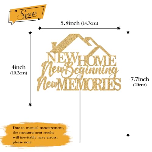 Home Sweet Home Cake Topper, Welcome Home Cake Decorations, New Home New Memories, Housewarming Party Decorations Gold Glitter - Image 6