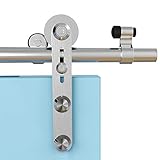 201CM/6.6FT Herraje para Puerta Corredera Kit de Accesorios para Puertas Correderas Juego de Piezas de acero inoxidable Carril para Puerta Deslizante,para puerta de madera