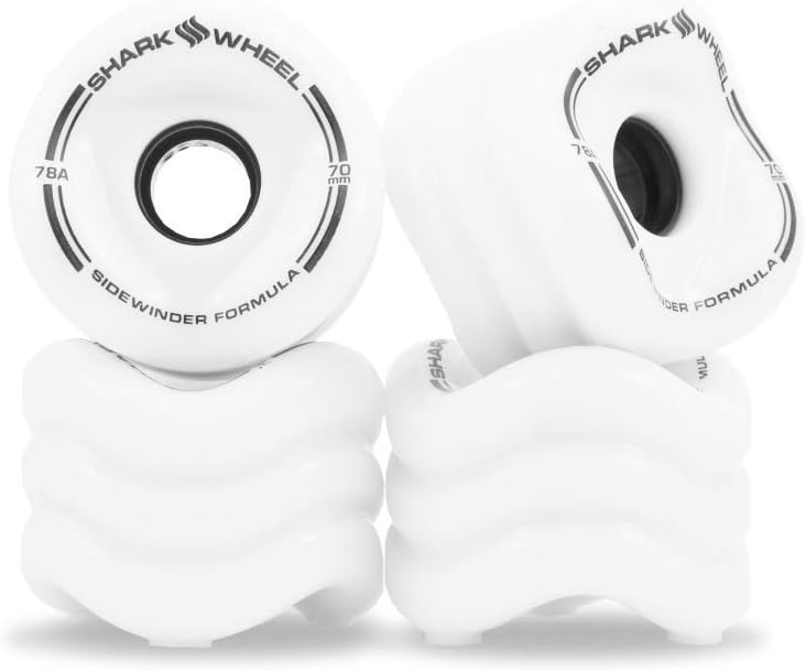 Shark Wheel Sidewinder Longboard Wheels 70mm, 78a - White