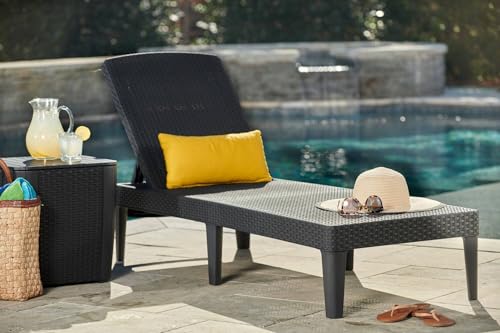Dmora - Tumbona Marsicana, Tumbona de jardín, Cama plegable al AIRE Libre, Silla reclinable, 188x58 h29 cm, Antracita