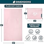 PAVILIA Travel Blanket and Pillow, Arms Opening Airplane Blankets for Adults, Compact Plane Blanket with Arm Hole 2-in-1 Bag for Flight Car Camping Fit in Luggage Backpack Traveler Gift, Pink - Image 3