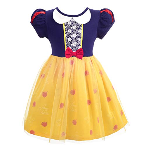 Lito Angels Disfraz Princesa Blancanieves Vestido de Tul de Verano Ropa Casual para Niñas Pequeñas...