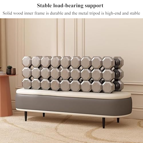 Banc d'extrémité de lit beige vert pour ranger et désencombrer
