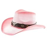 Cowboyhut Herren Damen Breite Krempe Westernhut Bllu Mütze Vintage Classic Panamahut Bequem...