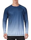 KPSUN Mens Swim Shirts UPF 50+ Rash Guard Long Sleeve Sun UV Protection Beach Shirts Quick Dry Fishing T-Shirt