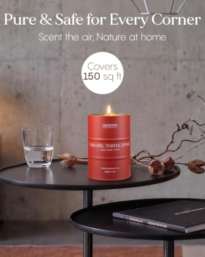 Image of M&SENSE Caramel Toffee Apple Scented Soy Candles,11.3 oz Fall Candle Non Toxic,Aromatherapy Candle for Stress Relief Meditation Relaxing