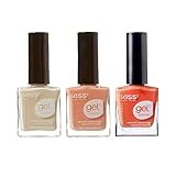 KISS New York Gel Strong Nail Polish 0.44oz (3PCS Set - Secret Pearl, Sakura, Fantasia)