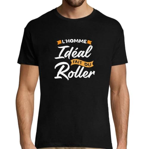 Cadeau fête homme humour papa t-shirt roller original pour anniversaire rigolo