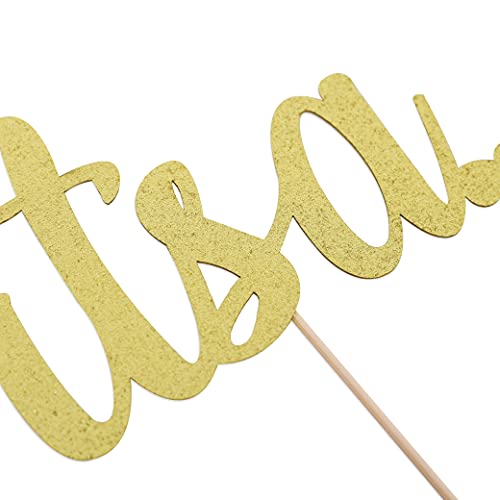 Glitter Gender Reveal Cake Topper - It's A Cake Topper,Gender Reveal Party Decoration,He Or She Cake Topper,Baby Shower Cake Topper,Photo Booth Props. #TOP6