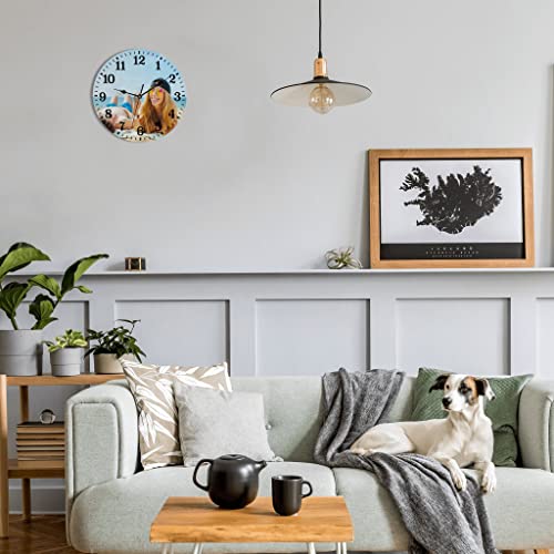 Chexin Custom Wall Clock With Pictures,Personalized Photo Clocks Image Text,Customized Silent Wooden/Pvc For Living Room Decor Best Gift Family 10X10 #TOP4