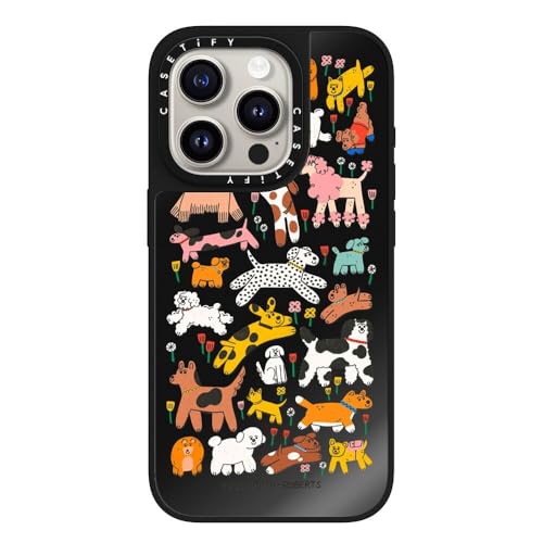 CASETiFY Magsafe Ή~[ iPhone 15 Pro P[X [ː / 1.5m̗NA / Magsafe ɑΉ] - Dogs - ubN(ubNop[)