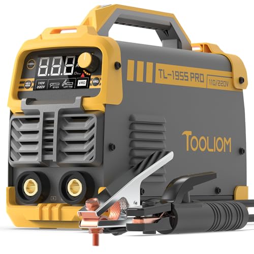 TOOLIOM 195A Stick Welder 110/220V Dual Voltage Lift TIG Welder LCD Display IGBT Inverter with Hot Start Arc Force VRD Welding Machine fits 5/32in. (4