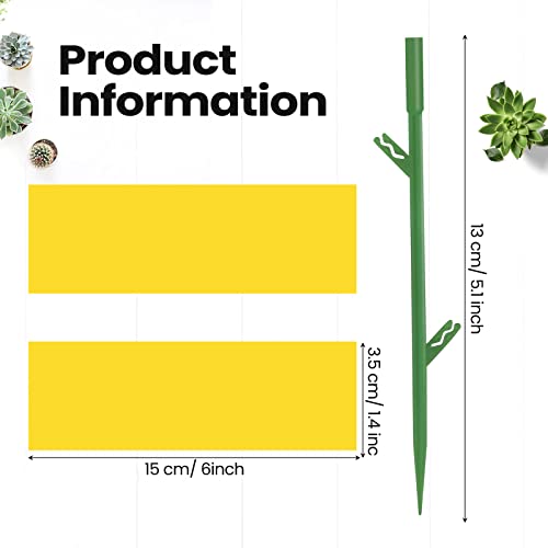 150 Pack Sticky Houseplant Traps Stakes Yellow Insect Trap Fungus Gnat Sticky Trap For Indoor Outdoor Garden Houseplant Fungus Gnat Fruit Flies Mosquito #TOP1