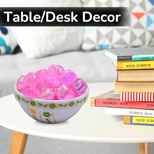 Image of Certified Rose Aura Quartz Crystal Healing Tumbled Stone, Natural Polished Crystals for DIY Crafts, Manifestation, Meditation, Pooja Feng Shui and Reiki Healing (30 Grams)