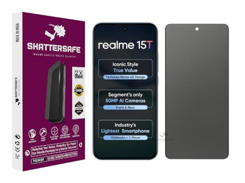 Image of Gorilla Matte Tempered Glass Compatible For Realme 15T [Pack of 2] - Anti Glare, Scratch Resistant, Edge to Edge Protection With Easy Installation Kit & Case Friendly Fit.