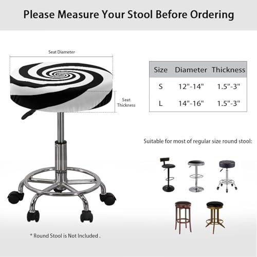 gearider Capa para cadeira de bar, estampa espiral tripla preta e branca, superconfortável e lavável