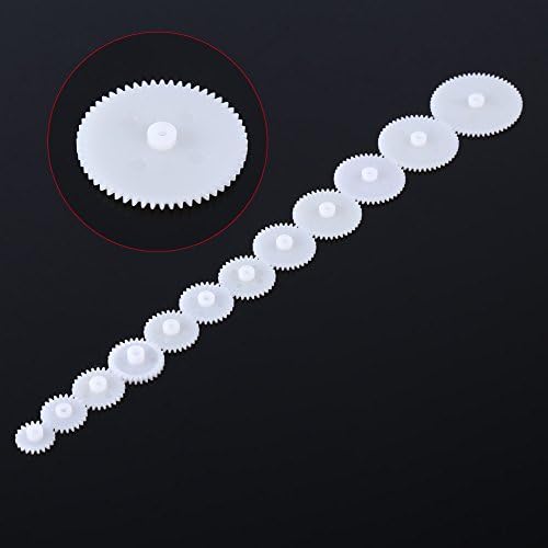 Ycauty 12pcs Plastic Gears Set DIY Motor Gear Kit for Robot Toys and, Durable White Plastic, Perfect for Science Projects — view 2