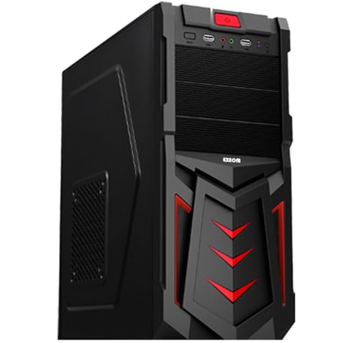 Caja ATX para Ordenador PC Gaming de Sobremesa Devil, Color Negro y Rojo, USB Frontal