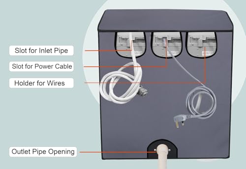 Image of Stylista Polyester Washing Machine Cover Compatible for Godrej 8 KG Semi-Automatic Top Loading WSEDGEULTS805.0DB2MCSGR, Grey
