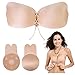 Chalier 2 Paia Reggiseno Adesivo Invisibile Bra,Copricapezzoli Reggiseno Silicone Push Up Bra Senza Spalline Autoadesivo Bra,Coppa C-D