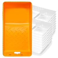 Mister Rui Paint Tray, 4 Zoll Kunststoff Farbe Tray mit 15 Stück Farbe Pfanne Liners, Einweg-Farbe Tray, Farbe Roller Tray, Transparent Farbe Tray Liners für Malerei