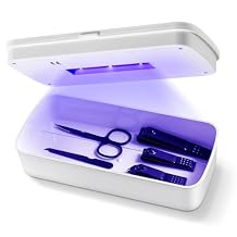 Nail Tool Sterilizer - LXIANGN Portable USB Charge Nail Tool Cleaner Box Machine for Manicure Salon,Jewelry, Phone, Lash Tweezers,Nail Tech Supplies White