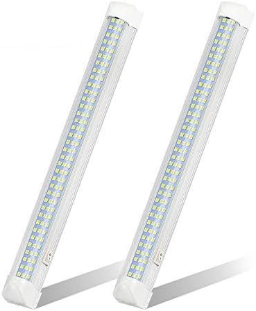 MIHAZ UPGRADED LED Interior Light Bar, 108LED 12V Universal Light Strip with ON/OFF Switch for RV Van Truck Lorry Camper Boat Caravan Motorhome (2 Pcs) (108LED)