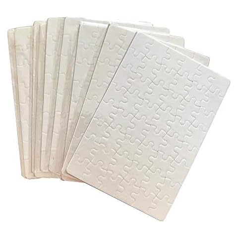 Sublimation Jigsaw Puzzles Blanks 10 Sheets DIY for Heat Transfer Machine A5/A4/A3/Heart Shape Rectangle Craft Gift Holiday (A5-48 Parts) Cover